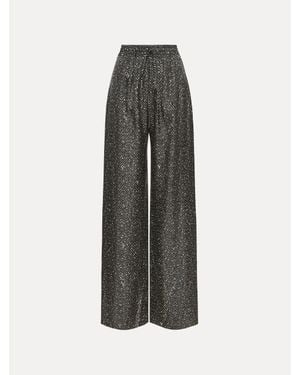 Oscar de la Renta Chevron Silk Twill Drawstring Pant - Gray