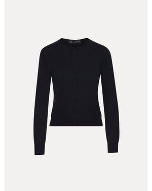 Oscar de la Renta Wool-Blend Cardigan - Blue