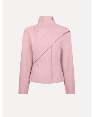 Oscar de la Renta Drape-Detailed Wool Coat - Pink