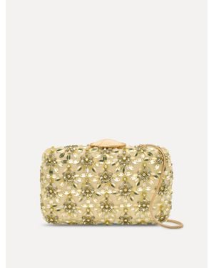 Oscar de la Renta Crystal & Glass Embroidered O Minaudire - Metallic