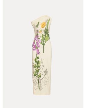 Oscar de la Renta Foxglove Sketch Jersey Dress - Metallic