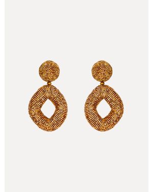Oscar de la Renta Beaded Drop Clip-On Earrings - Multicolor