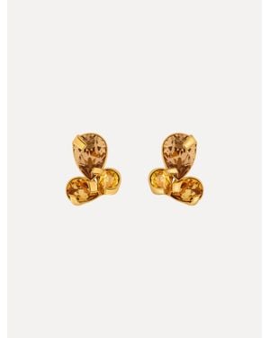 Oscar de la Renta Pear-Cut Cluster Earrings - Metallic