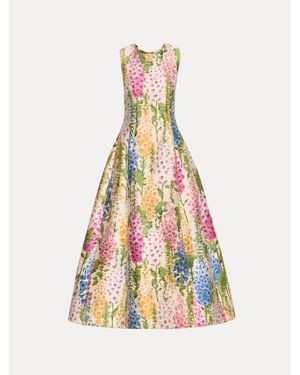 Oscar de la Renta Foxglove Jacquard Cocktail Dress - White