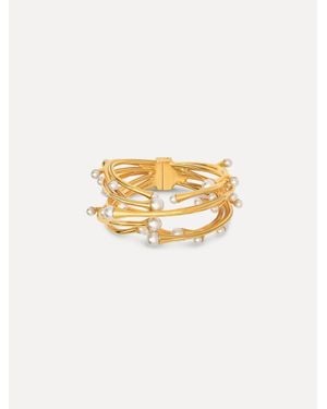 Oscar de la Renta Pearl Nest Cuff Bracelet - White