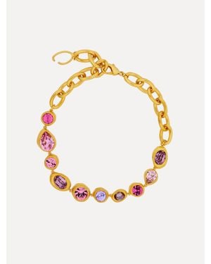 Oscar de la Renta Hammered Chain-Link Necklace - Metallic