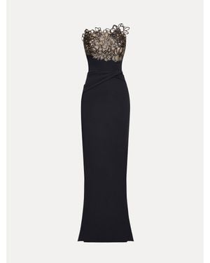Oscar de la Renta Rubber Lace Cady Gown - White