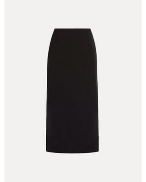 Oscar de la Renta Wool Gabardine Pencil Skirt - Black