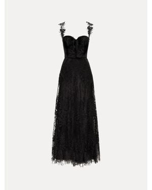 Oscar de la Renta Foxglove Guipure Cocktail Dress - Black