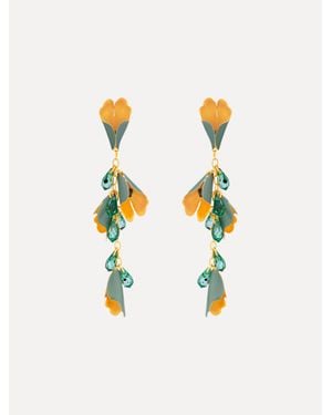Oscar de la Renta Bellflower Drop Earrings - White