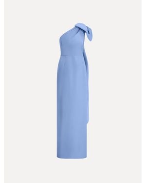 sachin and babi light blue dress FERRAGAMO Tech Satin Asymmetric Midi Dress Salvatore Ferragamo