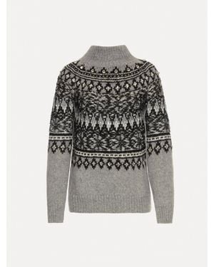 Oscar de la Renta Crystal-Detailed Turtleneck Pullover - Gray