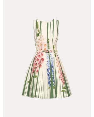Oscar de la Renta Foxglove Trompe Loeil Dress - White