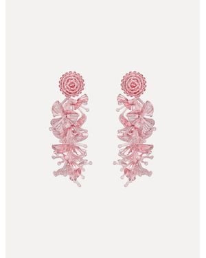 Oscar de la Renta Sequin Tassel Clip-On Earrings - Pink