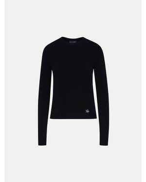 Oscar de la Renta O Flower Cashmere Pullover - Blue