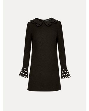 Oscar de la Renta Threadwork Cutout Tweed Dress - Black