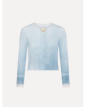 Oscar de la Renta Ombr Button-Detailed Cardigan - Blue