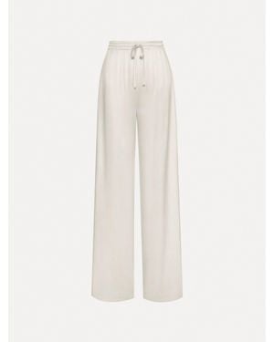 Oscar de la Renta Silk Georgette Drawstring Pant - White