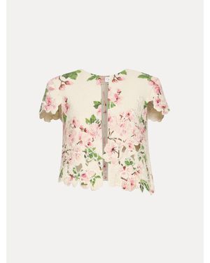 Oscar de la Renta Cherry Blossom Tweed Jacket - Natural