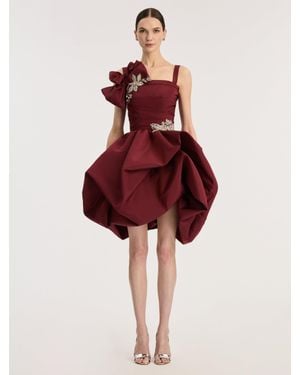 Oscar de la Renta Sleeveless Embroidered Cocktail Dress
