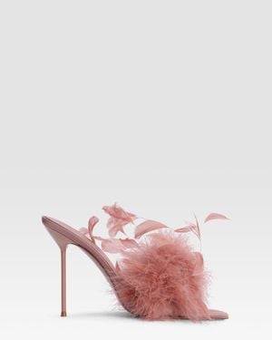 Paris Texas Crepe Satin Mule - Pink