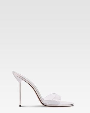Paris Texas Metallic Leather And Pvc Mules - White