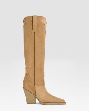Paris Texas Suede Western Boot - White