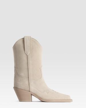 Paris Texas Suede Western Boot - White
