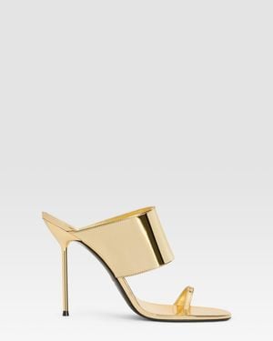 Paris Texas Mirrored Leather Thong Mule - Metallic