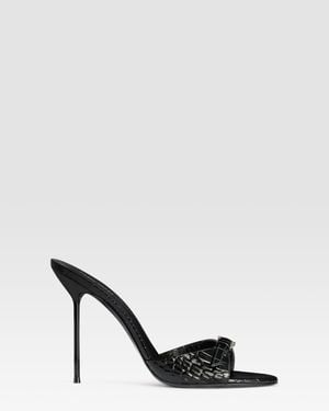 Paris Texas Croco-Print Leather Mule With Jewel Buckle - Multicolor