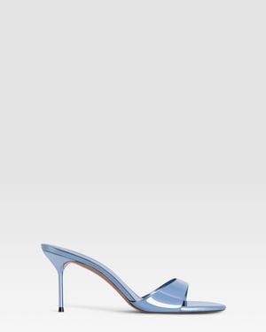 Paris Texas Mirrored Leather Mule - Blue