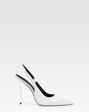 Paris Texas Lidia Patent Leather Slingback Pumps - White