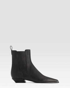 Paris Texas Leather Ankle Boot - Black