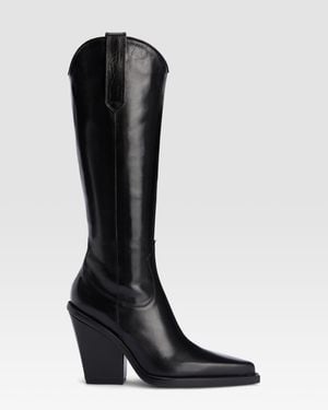 Paris Texas Patent Leather Texan Boot - Black