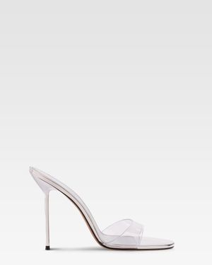 Paris Texas Metallic Leather And Pvc Mules - White