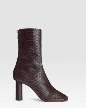 Paris Texas Python-Print Ankle Boot - Brown