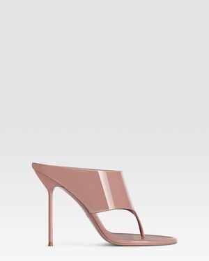 Paris Texas Patent Leather Thong Mule - Pink