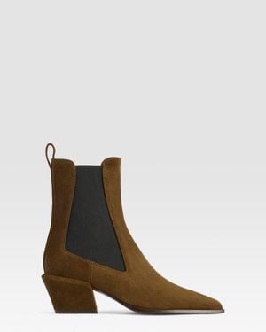 Paris Texas Suede Ankle Boot - White