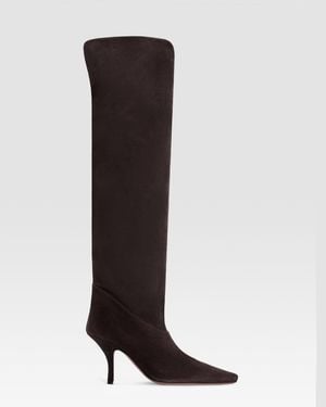 Paris Texas Over-The-Knee Suede Boot - Brown