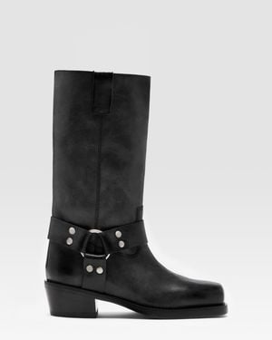 Paris Texas Leather Boot - Black