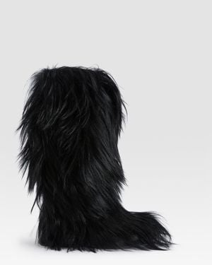 Paris Texas Furry Boot - Black