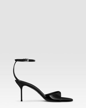 Paris Texas Patent Leather Sandal With Ankle Strap - Black