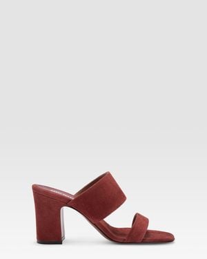 Paris Texas Suede Leather Mule - Red