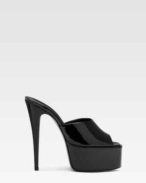 Paris Texas Patent Leather Mule - Black