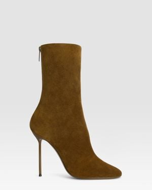 Paris Texas Suede Ankle Boot - Brown