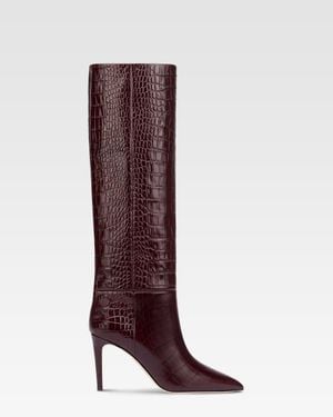 Paris Texas Croc-Effect Leather Boot - Red