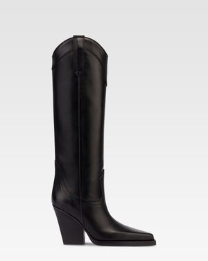 Paris Texas Leather Boot - Black