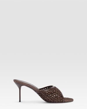 Paris Texas Woven Raffia Mule - Brown