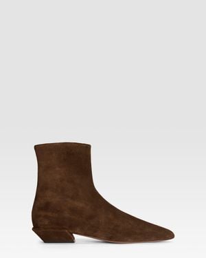 Paris Texas Suede Ankle Boot - Brown
