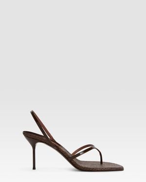 Paris Texas Leather And Raffia Sandal - Multicolor